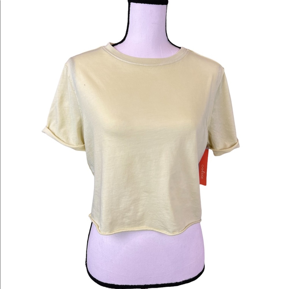 NWT Colsie Women's Short Sleeve Green Crop Tee Size XS